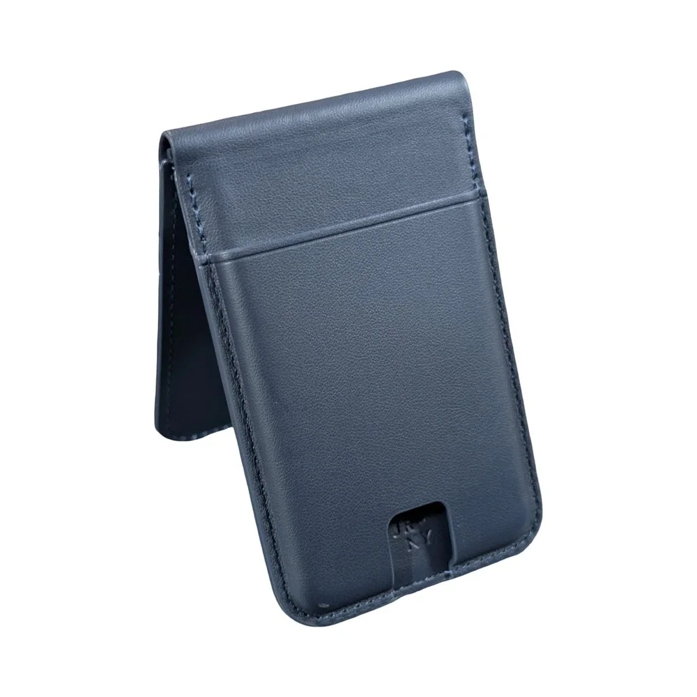 Qq3O GENUINE JOURNEY EZMO MagSafe Wallet & Phone Stand Navy Blue OPEN BOX Repack